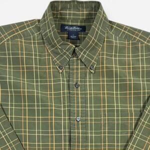 Brooks Brothers Plaid Button Down Shirt Men’s Large Green Cotton Classic